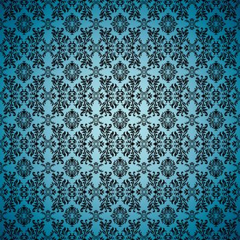 Blue seamless wallpaper background with tile gothic pattern