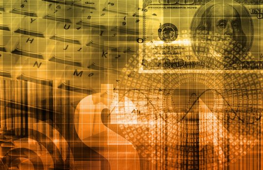 A Finance Spreadsheet Tech Graph Art Background