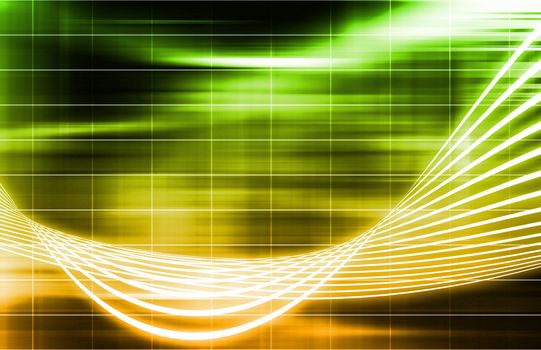 Futuristic Abstract in Web Tech Glowing Lines