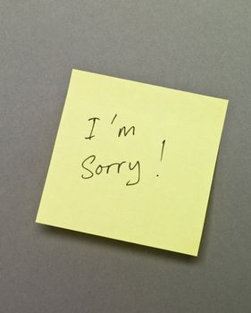 Adhesive Note with "I`m Sorry" wrote on it