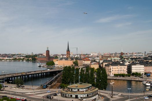 beautiful view over european city