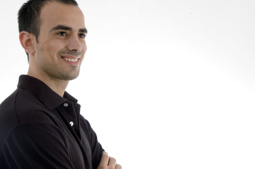 happy smiling male on an isolated white background