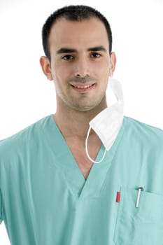 hispanic male doctor on an isolated background