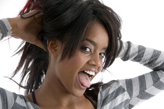 portrait of african girl on an isolated white background