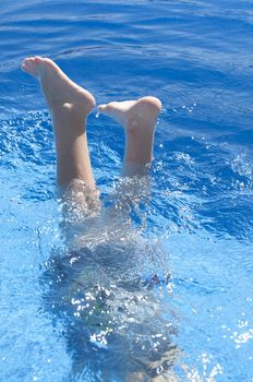 Picture of a boy on a swimming pool