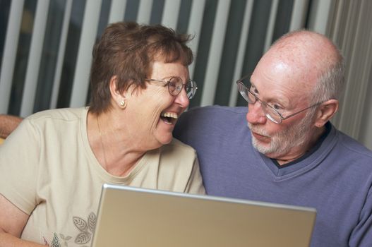 Senior Adults on Working on a Laptop Computer