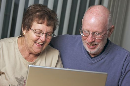 Senior Adults on Working on a Laptop Computer