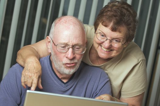 Senior Adults on Working on a Laptop Computer