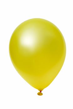 Yellow big balloon  isolated on white background (with clipping path)