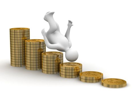 Financial crisis. Isolated 3D image
