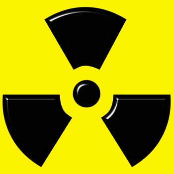 3d radioactive warning sign 