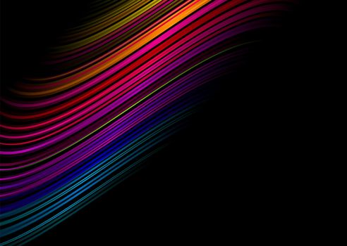 bright colorful background on black with a rainbow effect