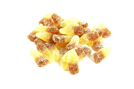 Cola Candy Gummies Isolated on a White Background