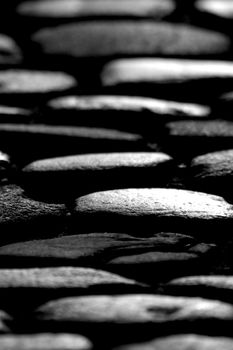 Cobbles at the historical citypart of Freiburg.