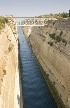 image of the amazing corinthian channel in corinth greece