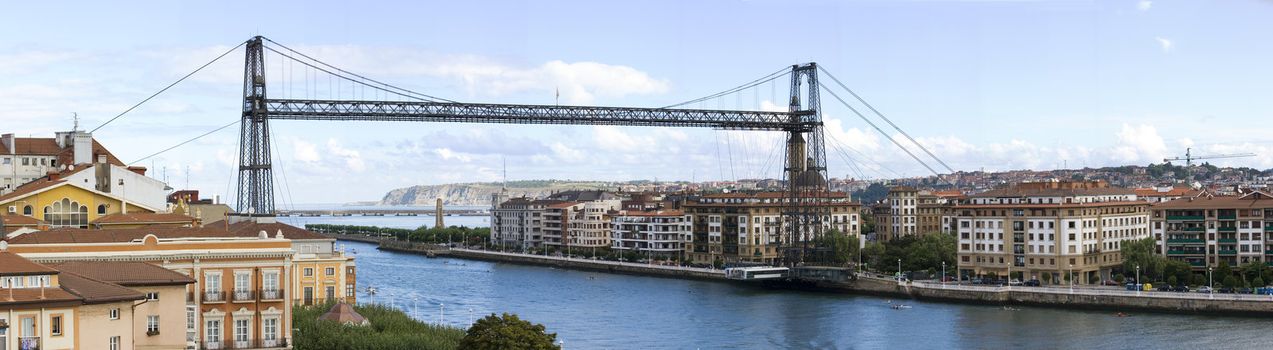 hanging bridge of portugalete is the oldest hanging bridge of the world and it is unesco patrimony of humanity