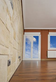 an empty living room inside a house