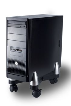 close up of a cpu of a black computer