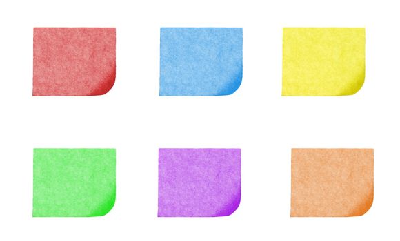 isolated blank color paper post it or postit where you can write or edit easily