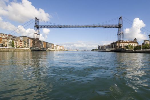 hanging bridge of portugalete is the oldest hanging bridge of the world and it is unesco patrimony of humanity