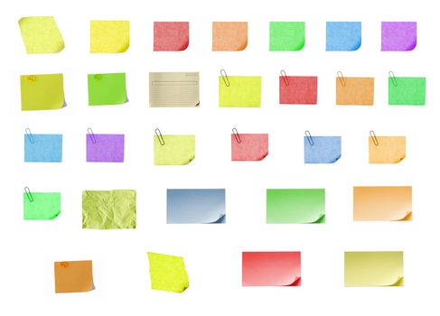 isolated blank color paper post it or postit where you can write or edit easily