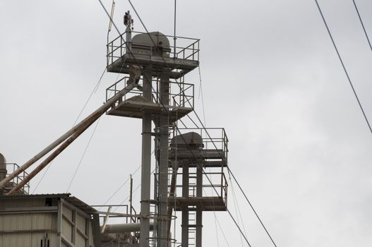 Picture of an industry landscape with great clouds and materials