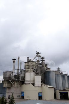 Picture of an industry landscape with great clouds and materials