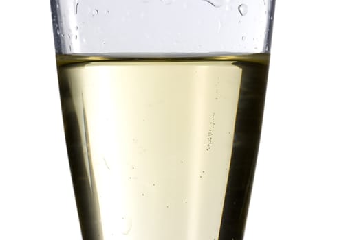 close up of an isolated glass cup of champagne