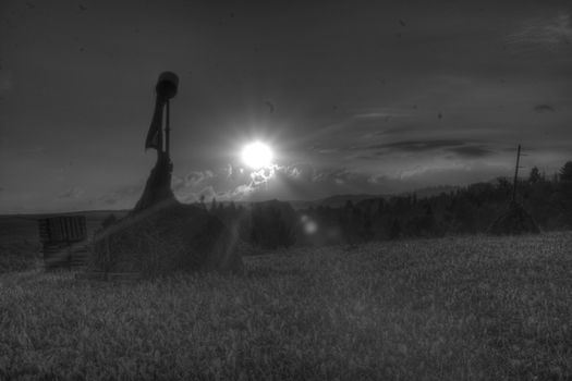 Sunlight in Polish village Kroscienko nad Dunajcem. Sony Alpha 700