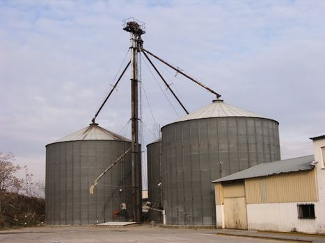 Picture of an industry landscape with great clouds and materials