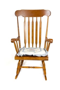 brown rocking chair isolated on white