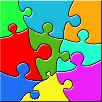 Colorful psychedelic puzzle