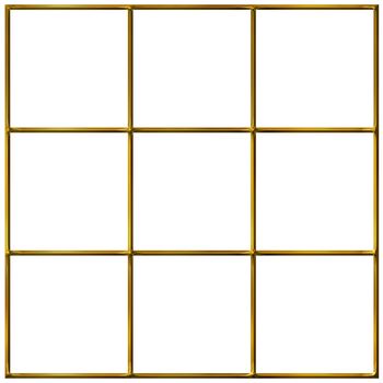 3d golden grid isolated in white