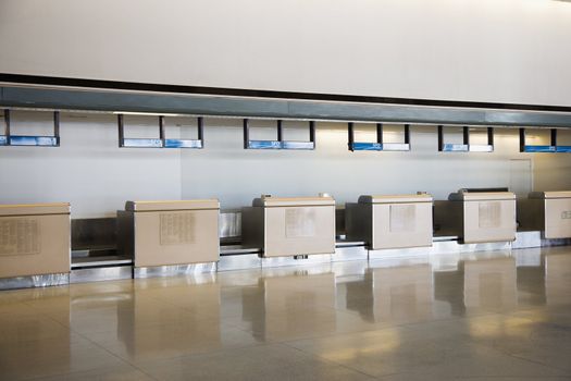 Deserted check-in station in San Fransico airport.