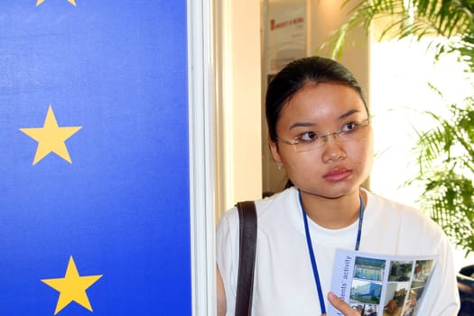 young student from vietnam - international educational fair - hanoi