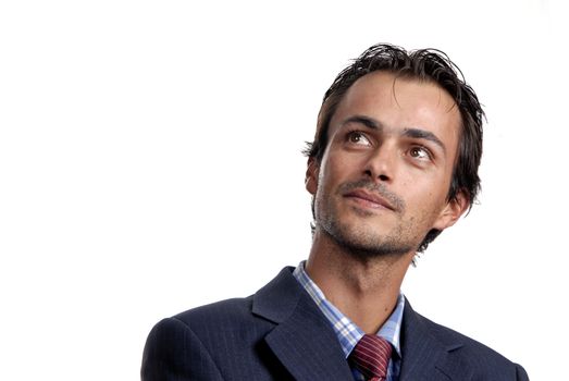 young business man portrait in white background