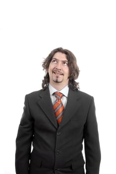 young business man portrait in white background