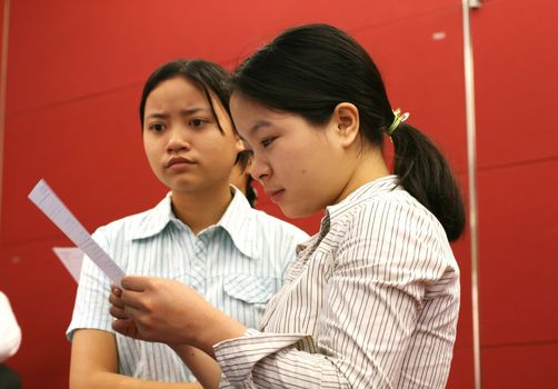 young student from vietnam - international educational fair - hanoi