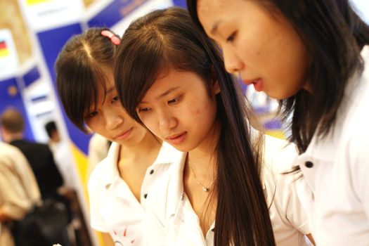 young student from vietnam - international educational fair - hanoi