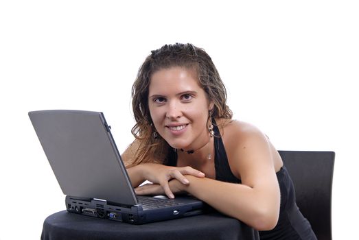 young business woman working with her laptop