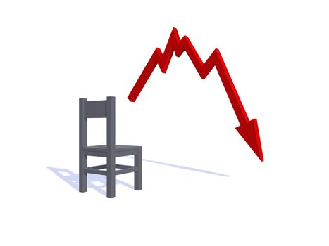 business graph shows bad news - 3d illustration