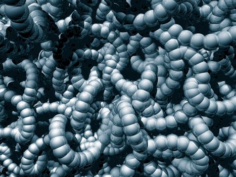 Abstract organic form on black background - 3d illustration