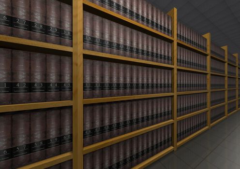 Illustration of lots of law books