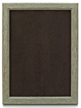 decorative wooden photo frame with copyspace against white 