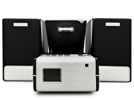 modern digital cd player against the white background