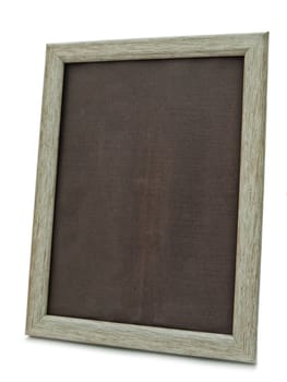 decorative wooden photo frame against white background 