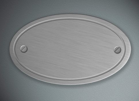 Round metallic grey frame against metal background 