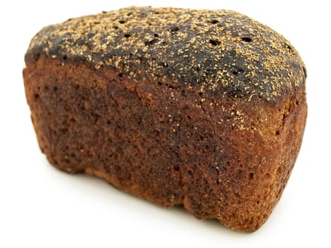 one piece of bread against white background