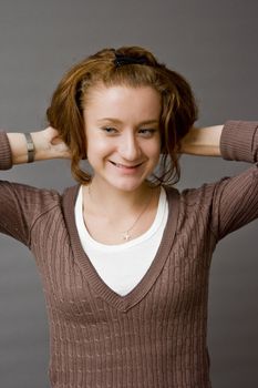 portrait of a beautiful redhaired girl