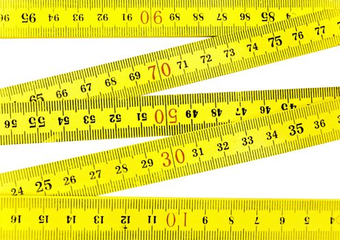 new yellow wooden meter over the white background